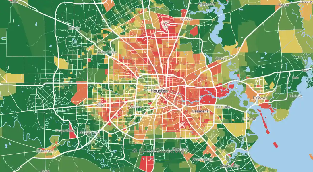 What is the safest side of Houston?